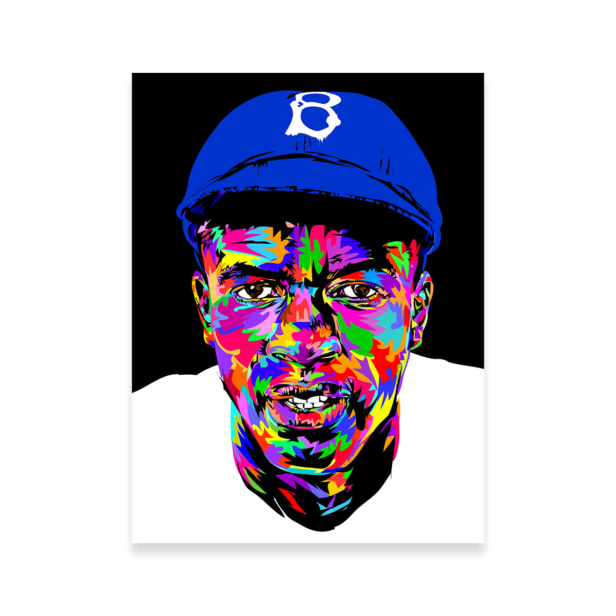 Authentic Jackie Robinson Inspiring Wall Art for Sports Enthusiasts