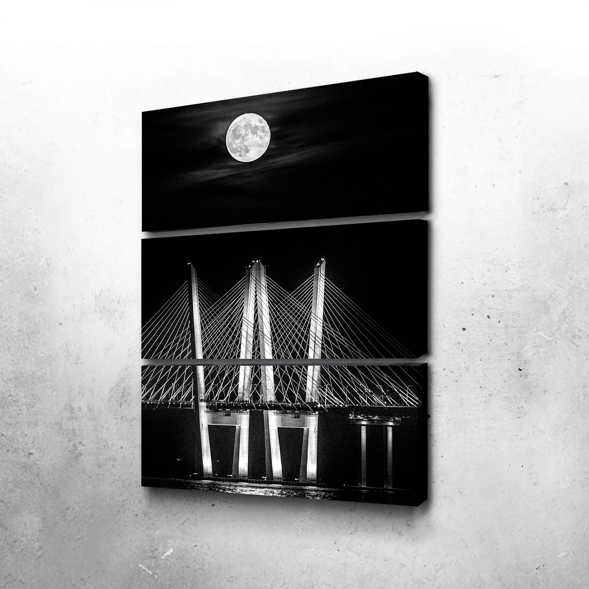 Stunning Grayscale Buck Moon Rising Wall Art by Dennis Maida