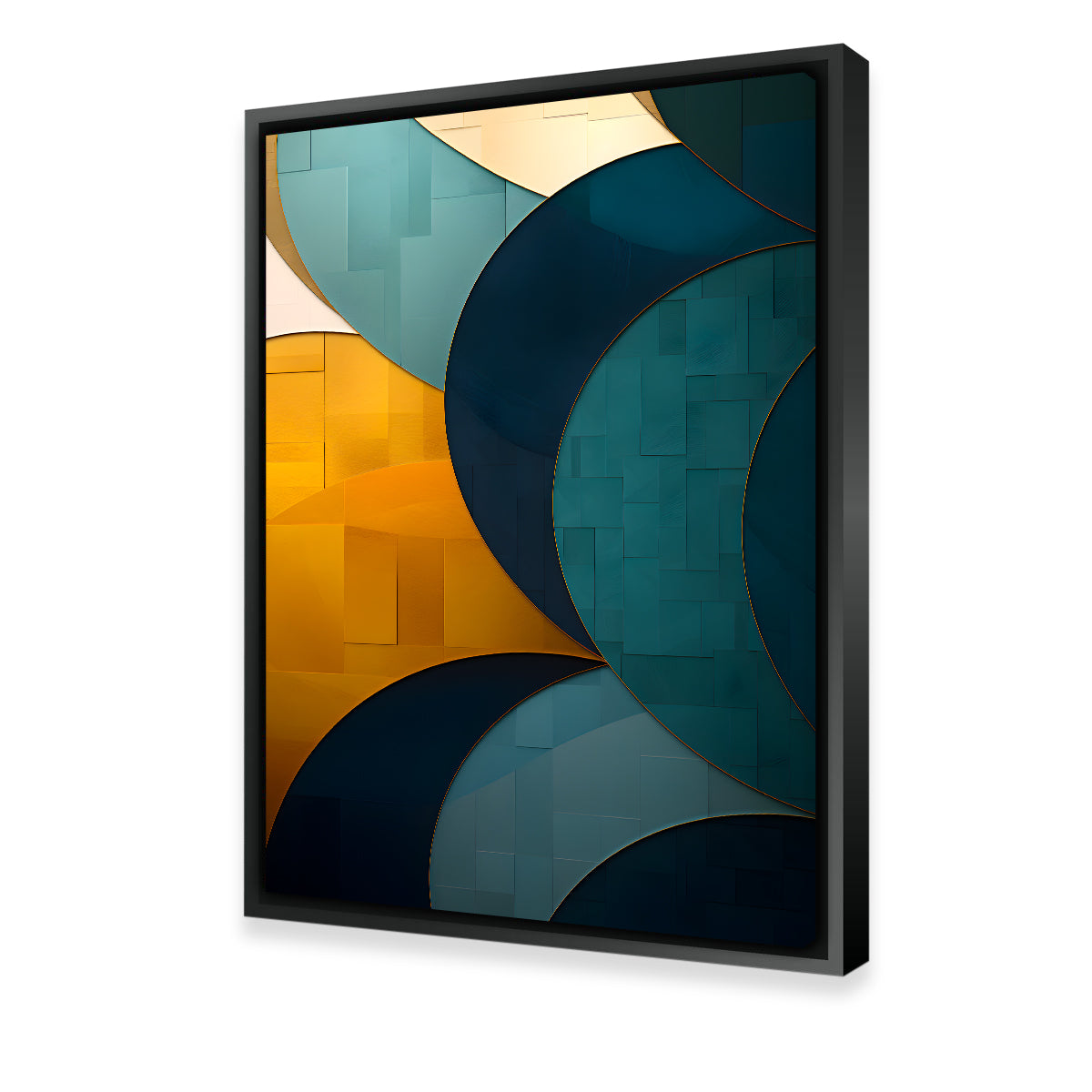 Abstract Blue Gold Wave 39 - Stunning Wall Art for Modern Spaces