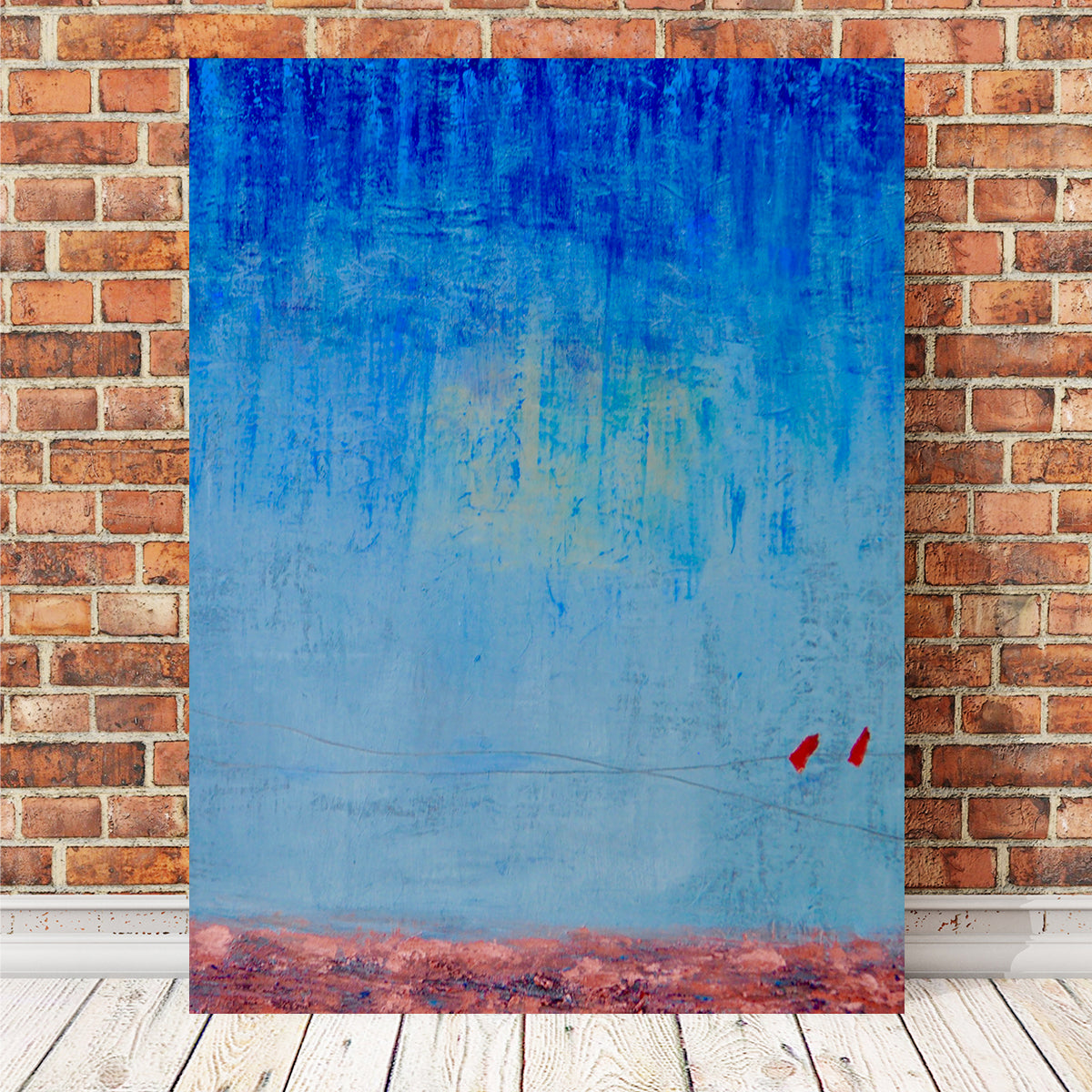 Stunning Blue Rain Wall Art by Peggy Hinaekian