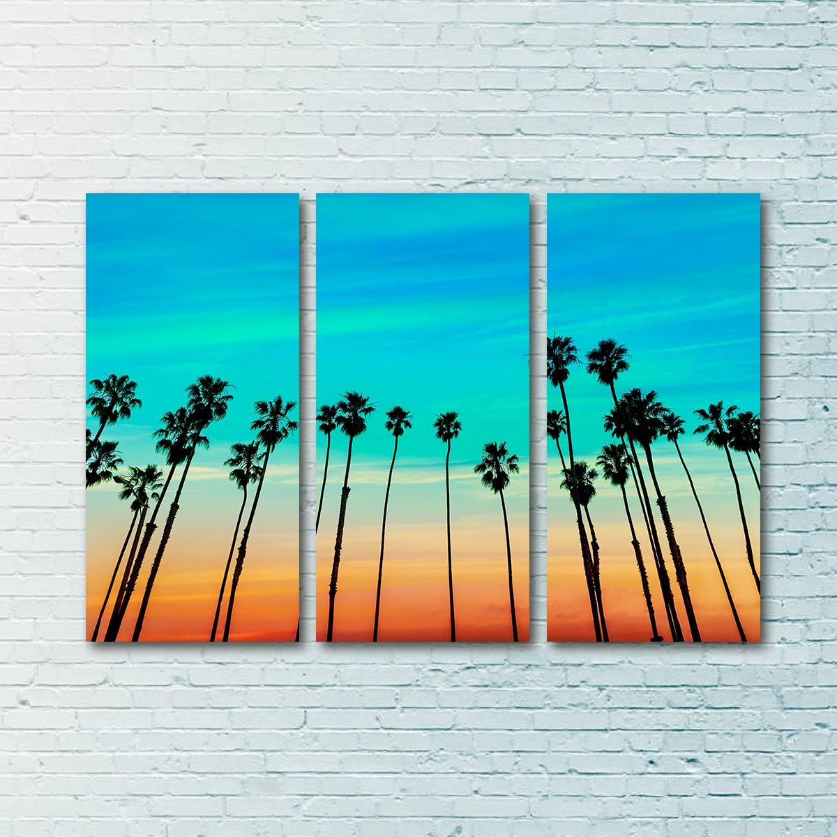 Gorgeous Palm Tree Sunset Santa Barbara Wall Art for Stunning Home Decor