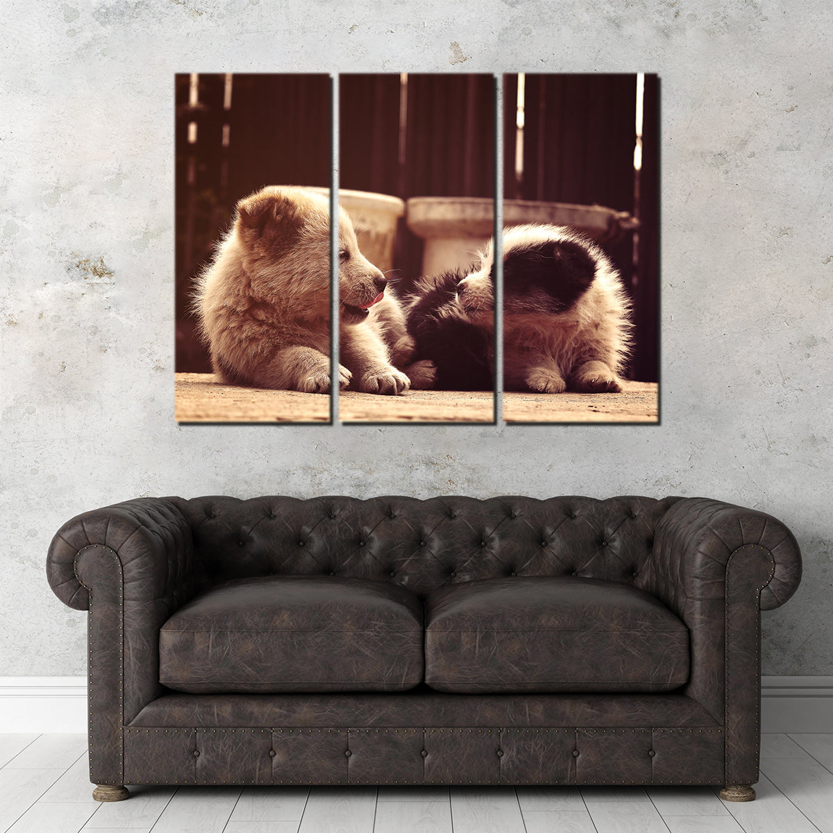 Dog's Best Friend Wall Art - Stunning Handmade Canvas by George Sorin