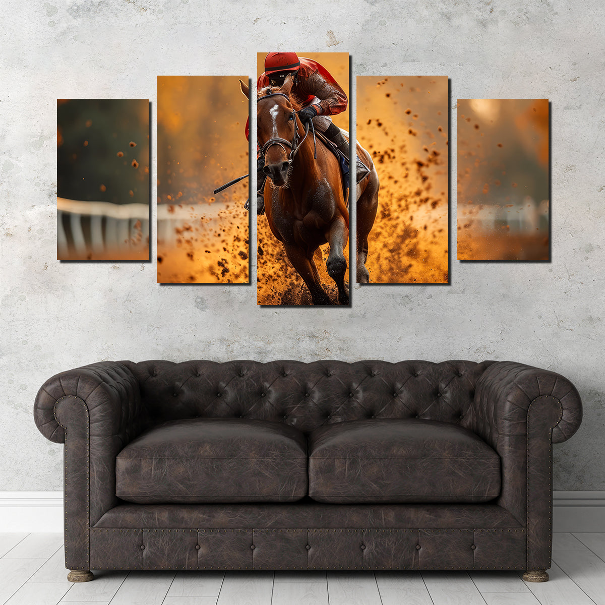 Exquisite Jockey on Horse Racing Wall Art for Stunning Decor
