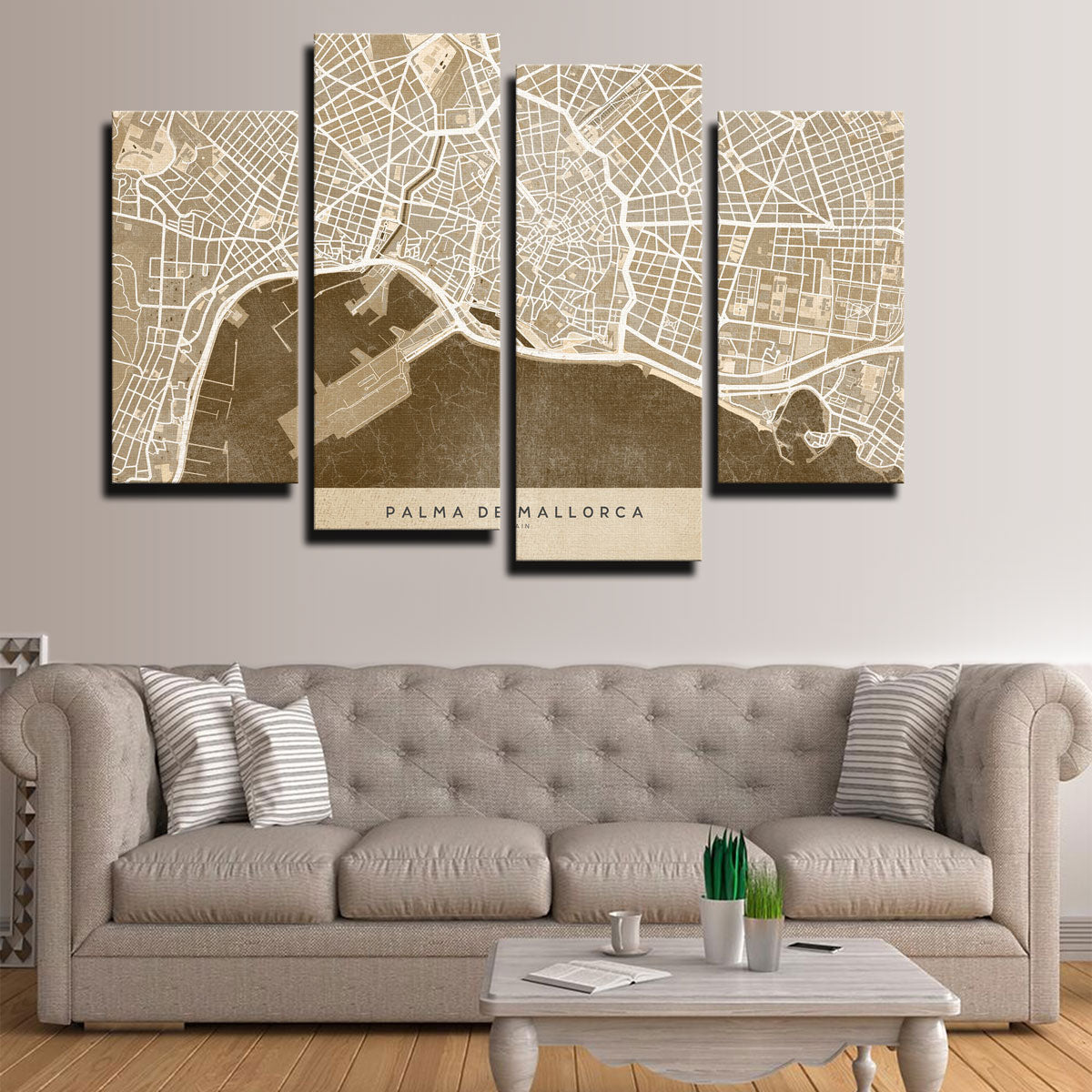 Exquisite Palma De Mallorca Map Wall Art by Blursbyai