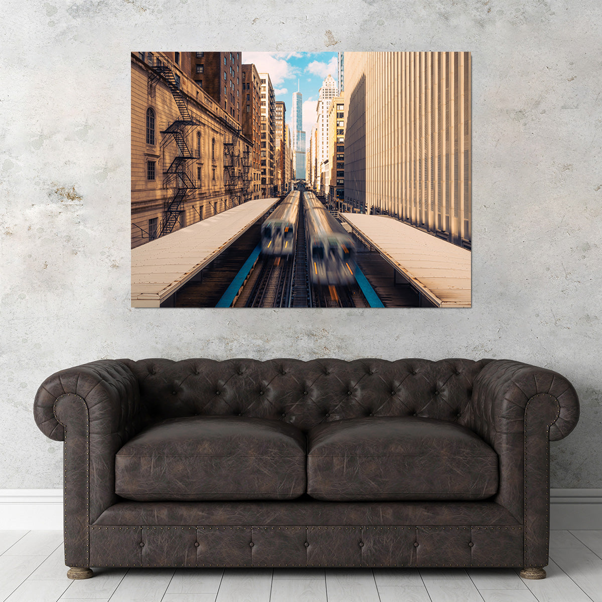 Stunning Railway Station Downtown Chicago Wall Art for Home Decor