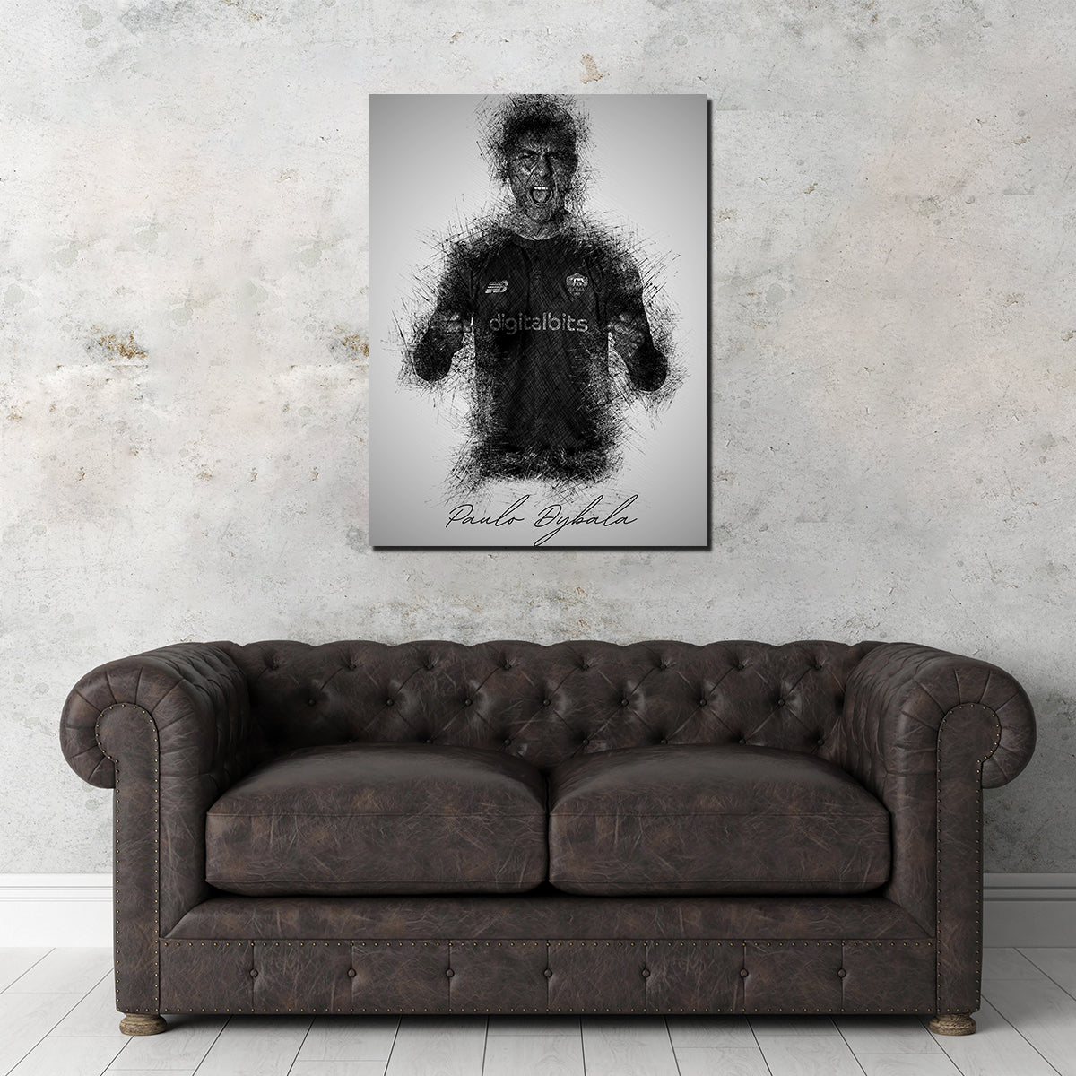 Stunning Paulo Dybala Sketch Wall Art for Soccer Fans
