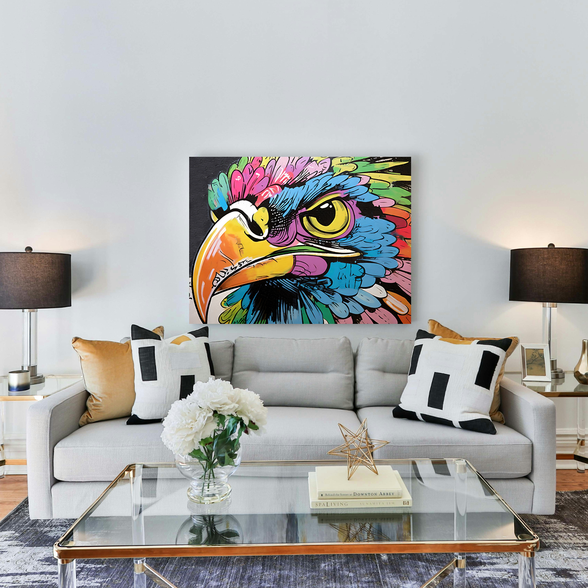 Stunning Hawk Graffiti Wall Art by Stephen Chambers