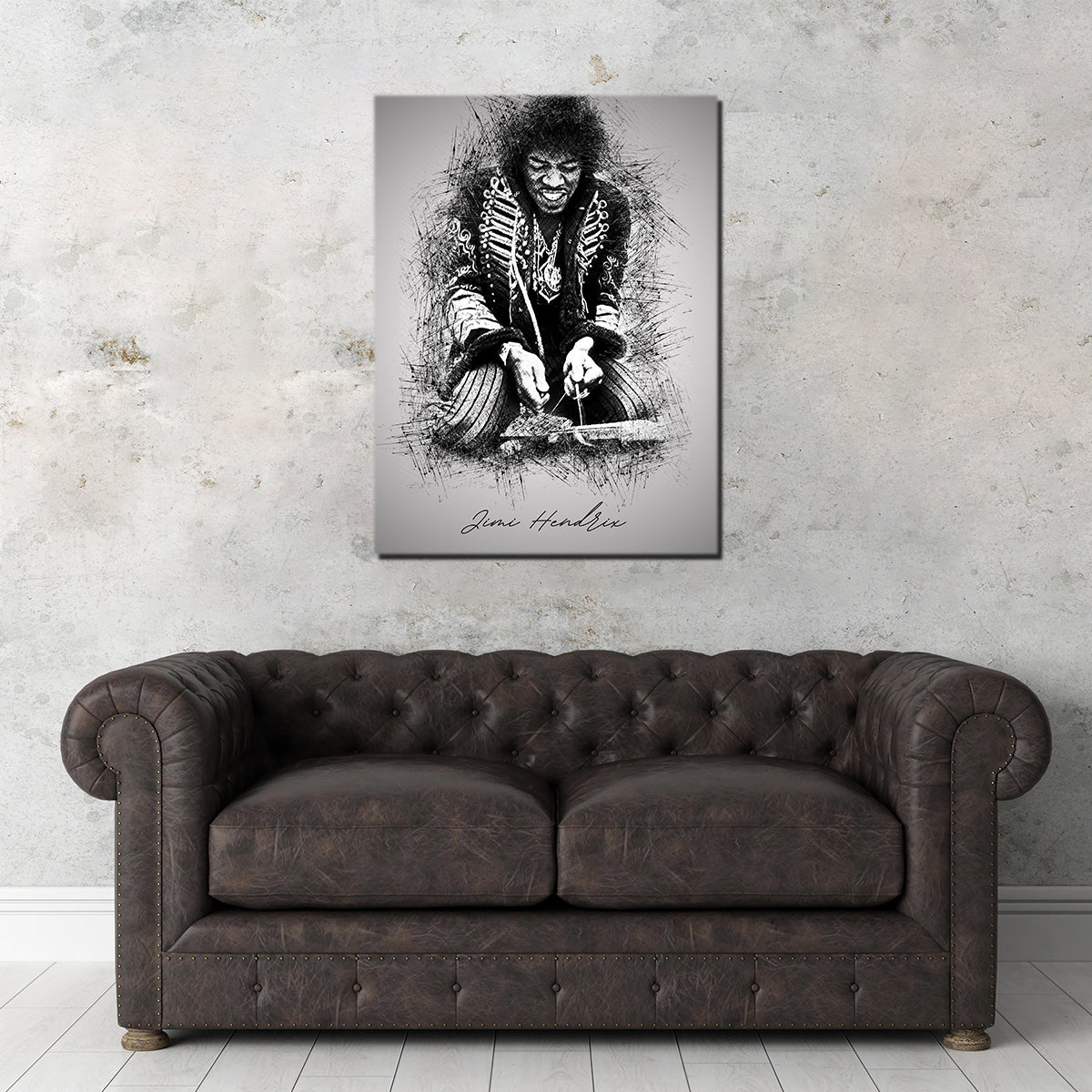 Authentic Jimi Hendrix Inspired Strings Wall Art - Ideal for Music Lovers
