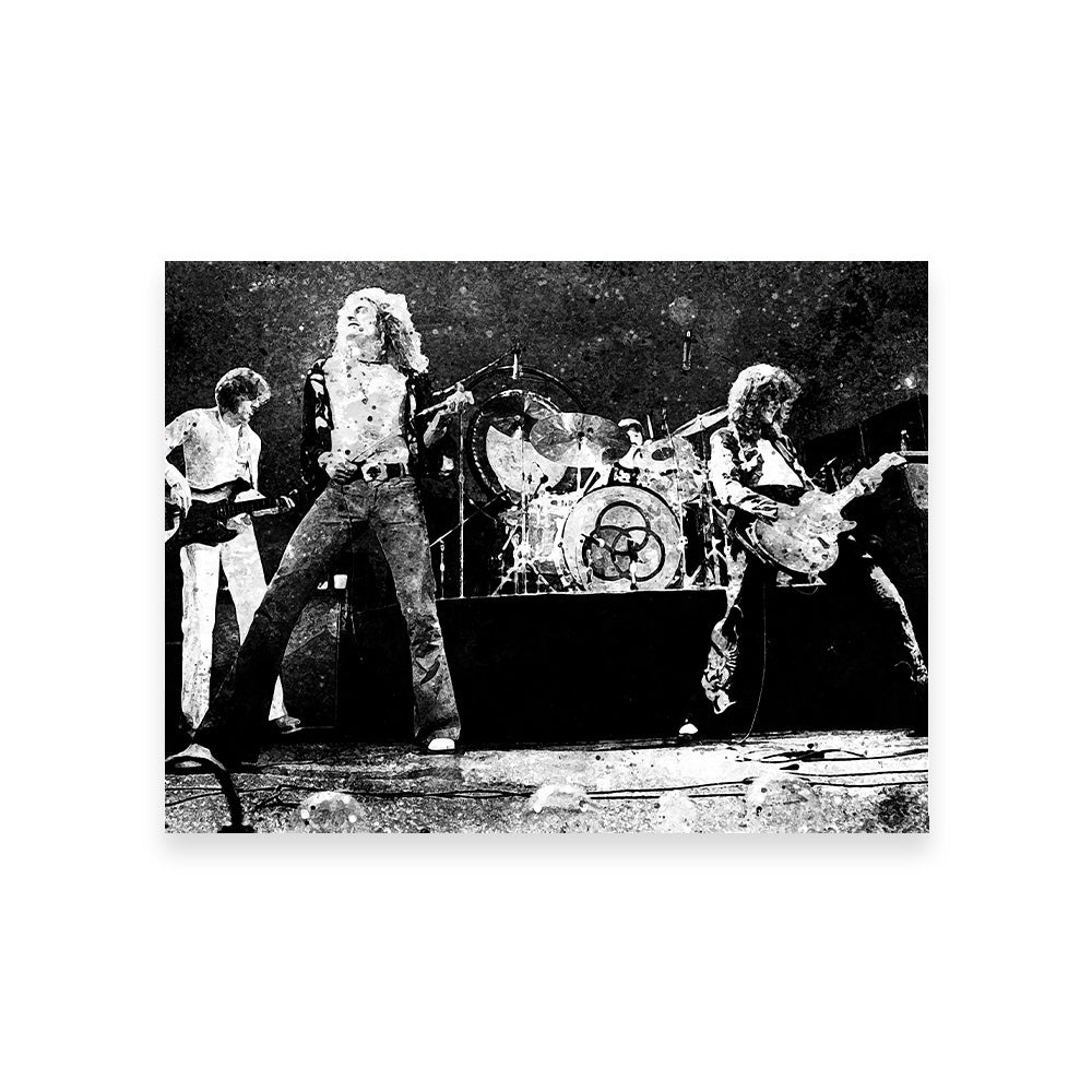 Live Led Zeppelin Stunning Grayscale Wall Art for Your Home