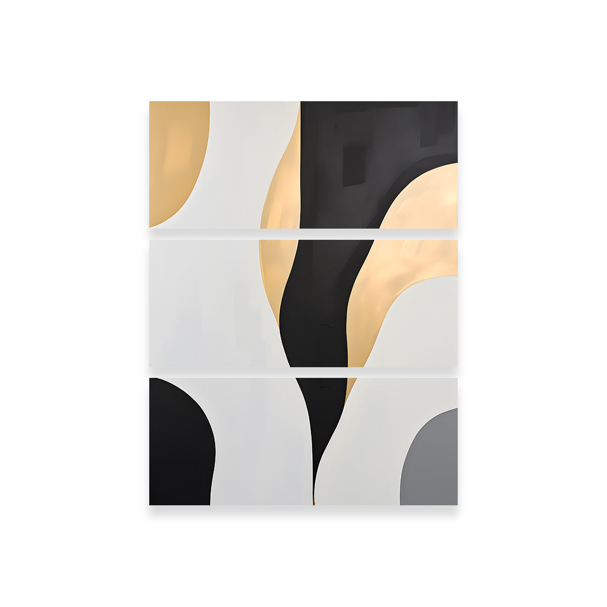 Eye - Catching Abstract Shapes Series B&G 3 Wall Art for Stunning Decor