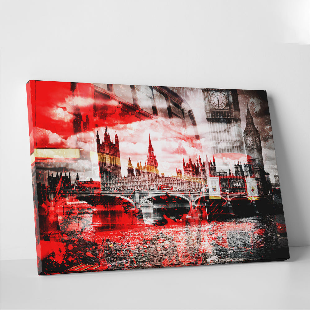 Stunning City Art LONDON Red Bus Composing Wall Art by Melanie Viola