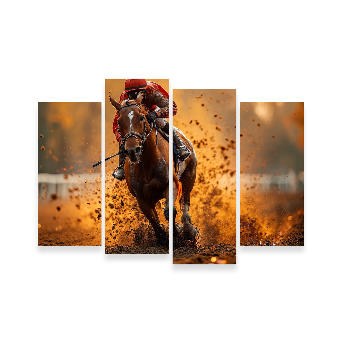 Exquisite Jockey on Horse Racing Wall Art for Stunning Decor