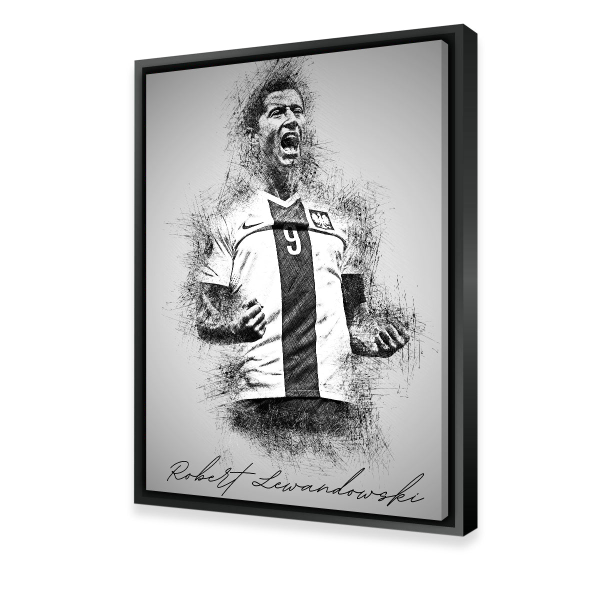 Stunning Robert Lewandowski Wall Art for Soccer Fans