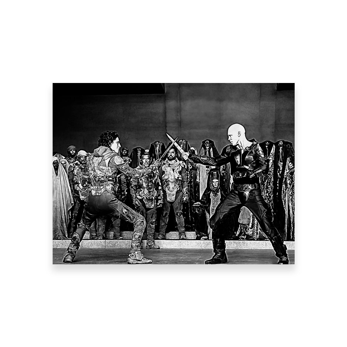 Stunning Paul Vs. Feyd Rautha Grayscale Wall Art for Your Home Decor