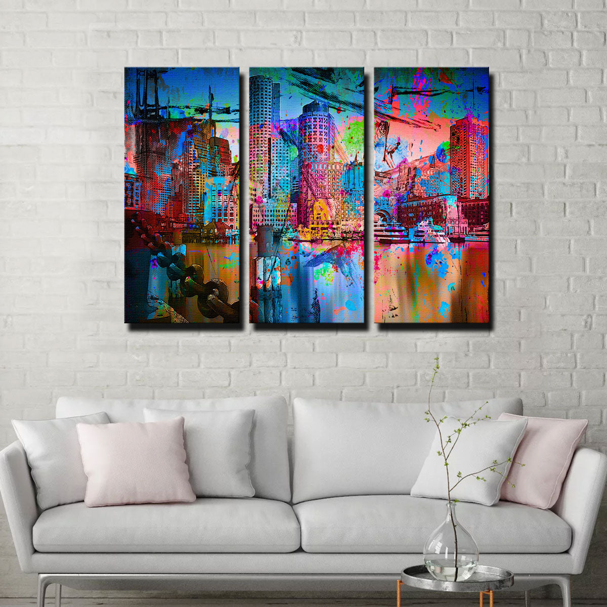 Stunning Abstract Boston Skyline Wall Art for Modern Interiors