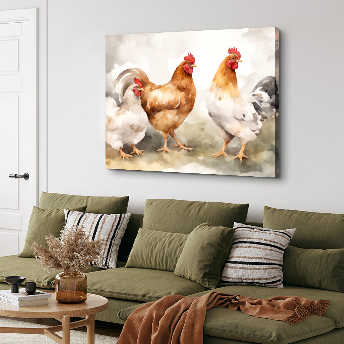 Stunning Chicken Watercolor Wall Art for Home Decor