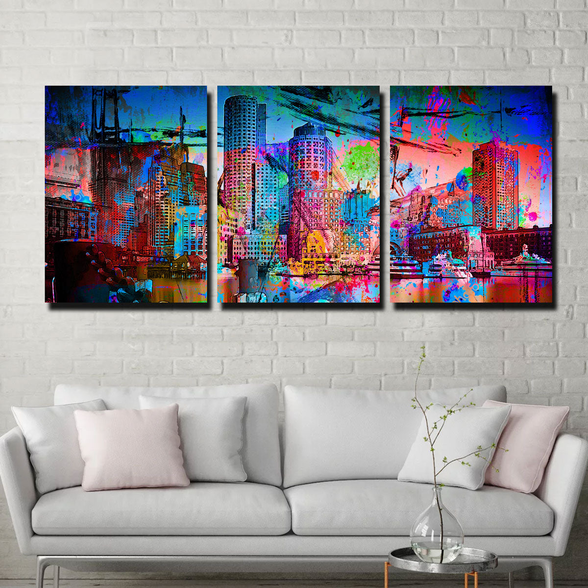 Stunning Abstract Boston Skyline Wall Art for Modern Interiors