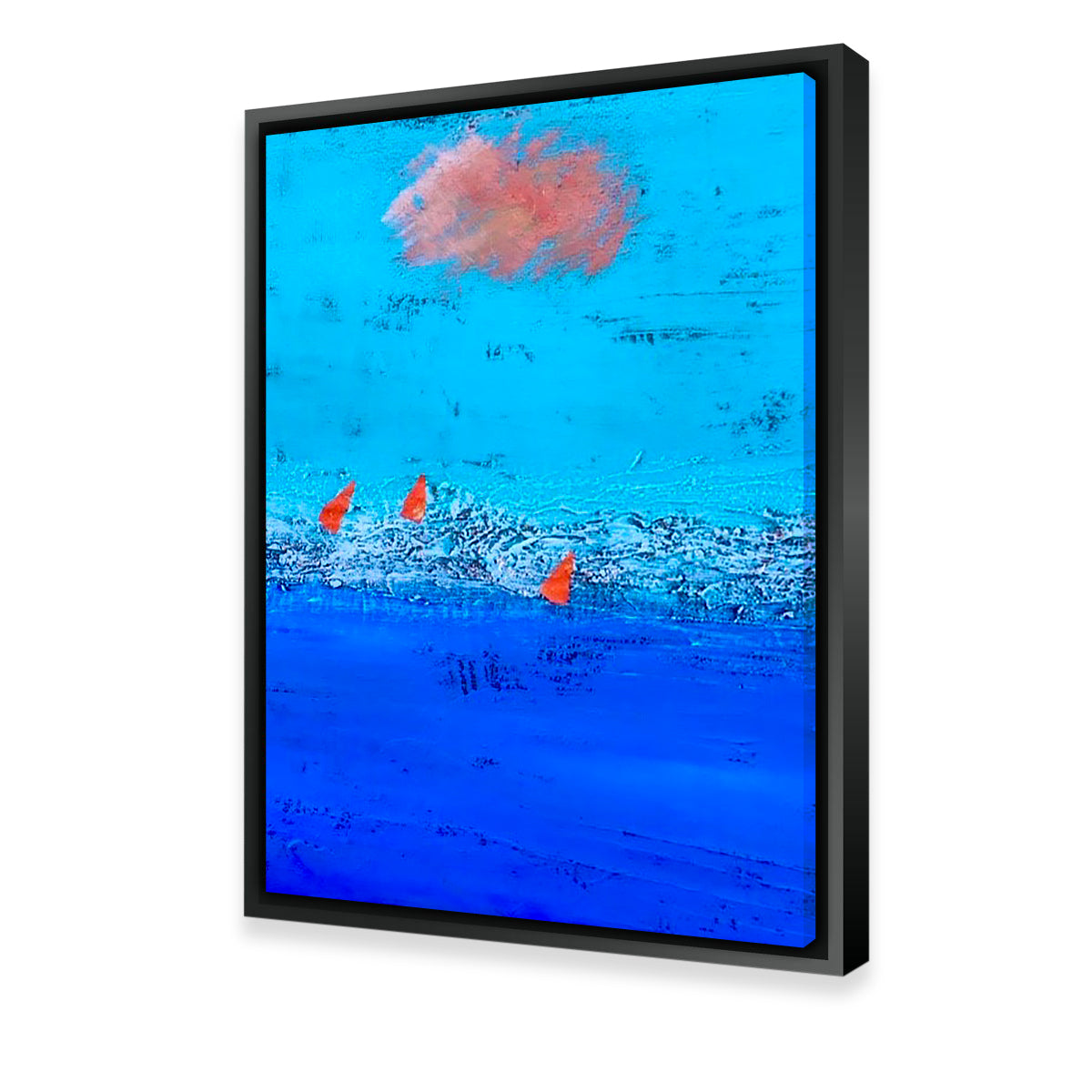 Stunning Red Sails on Blue Horizon Wall Art for a Captivating Home Decor