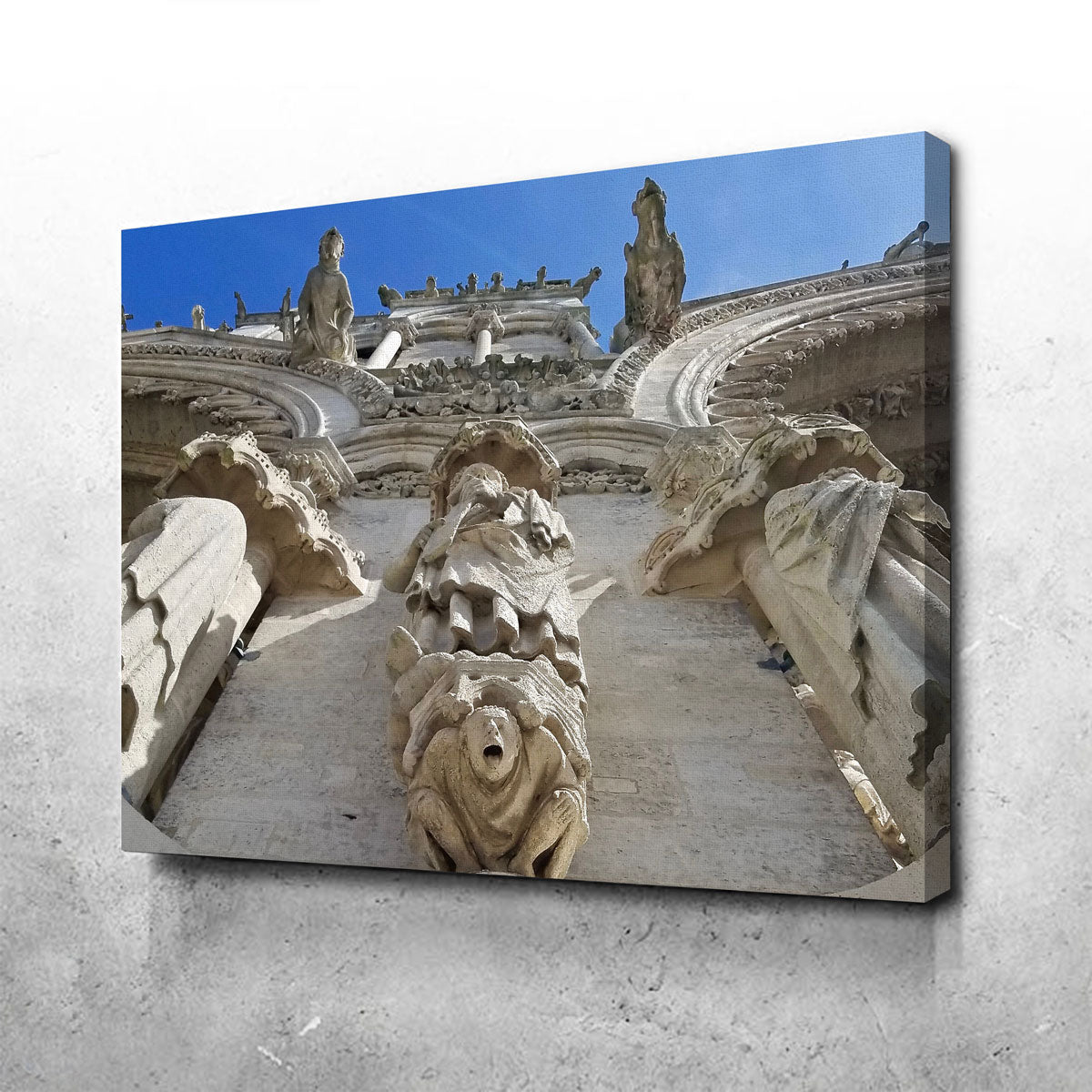 Exquisite Reims Cathedral Gargoyles Wall Art by David Campbell