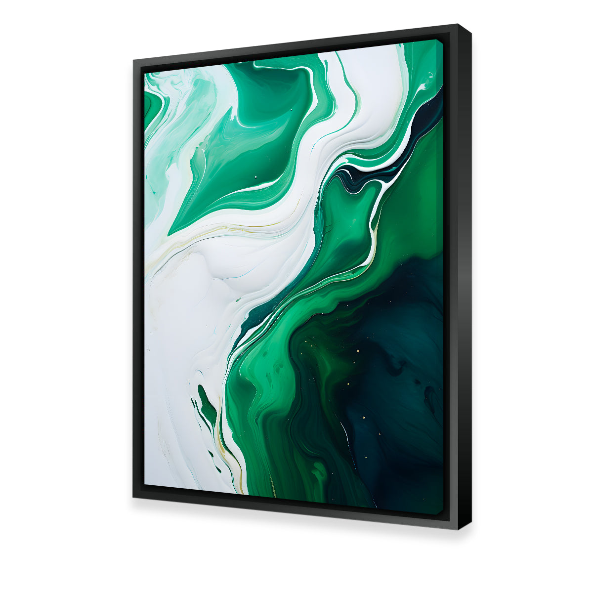Stunning Abstract Green and White Waves Wall Art for Home Decor
