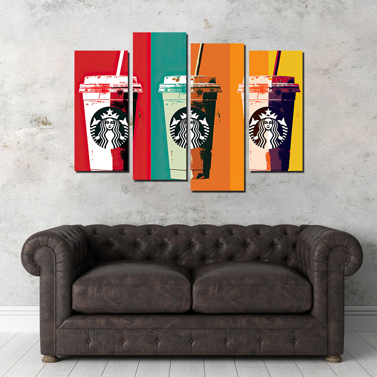 Stunning Starbucks Warhol Inspired Wall Art by Ralph & Laura Design