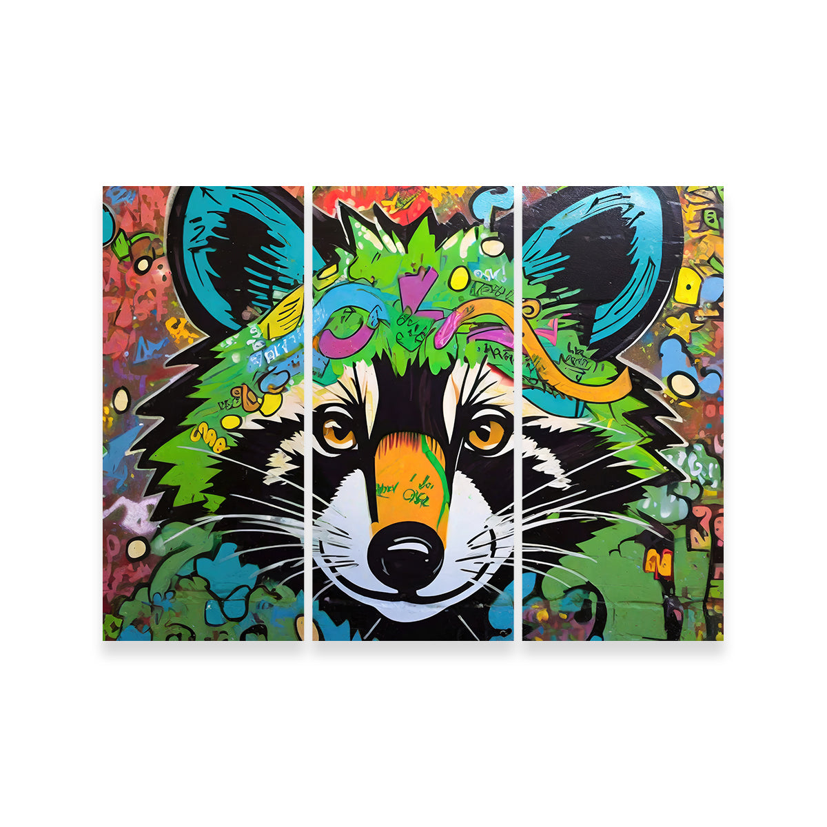 Unique Raccoon Graffiti Wall Art by Stephen Chambers