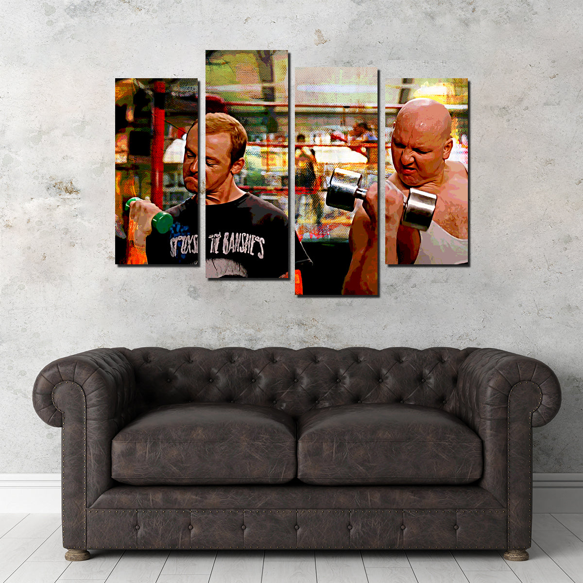 Run Fatboy Run Stylish Dumbbells Wall Art for Fitness Enthusiasts
