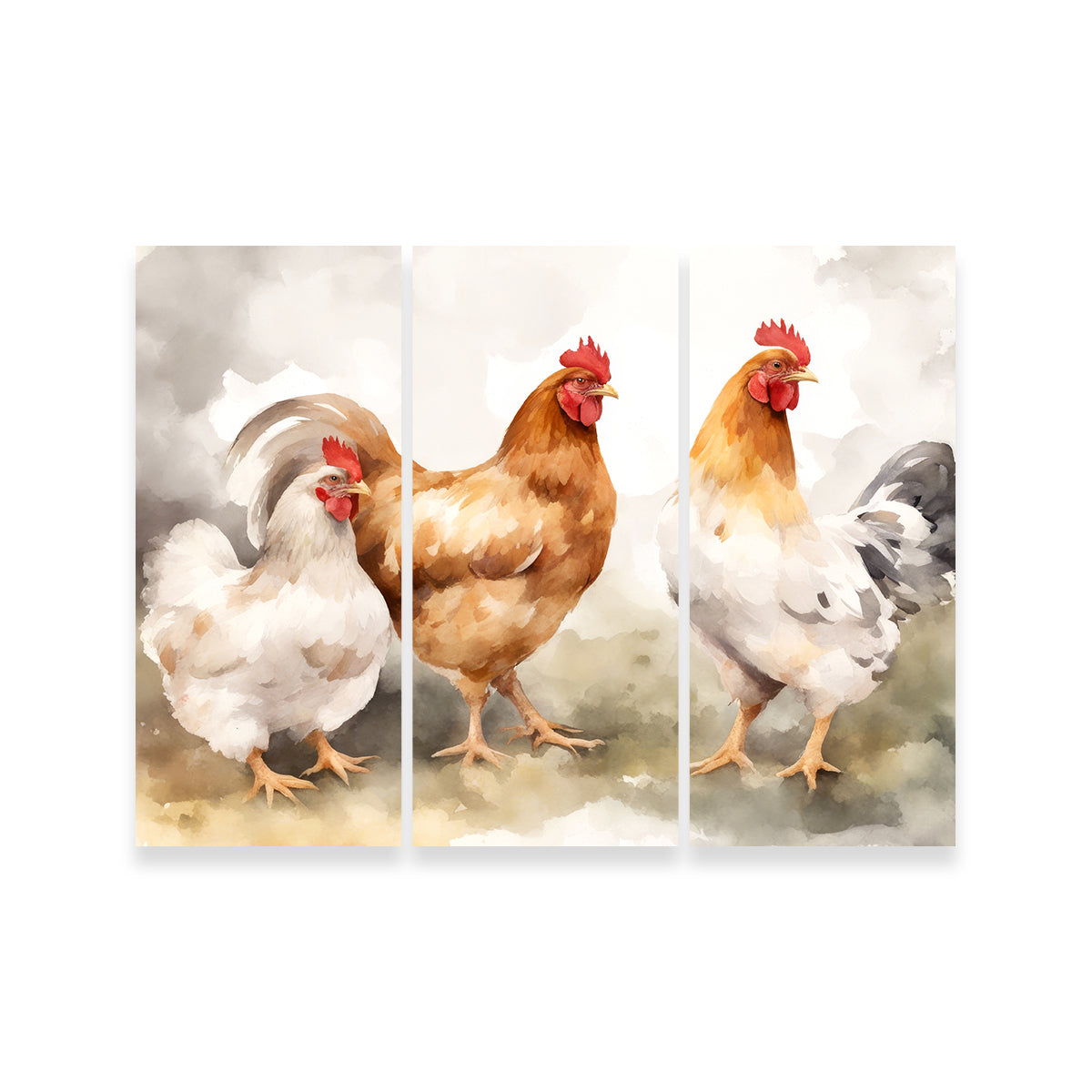 Stunning Chicken Watercolor Wall Art for Home Decor