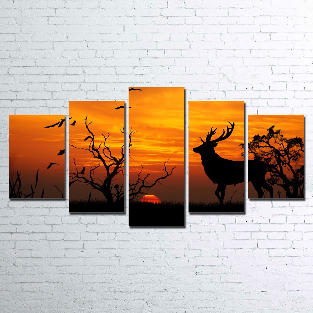 Stunning Deer In The Sunset Wall Art for Home Decor