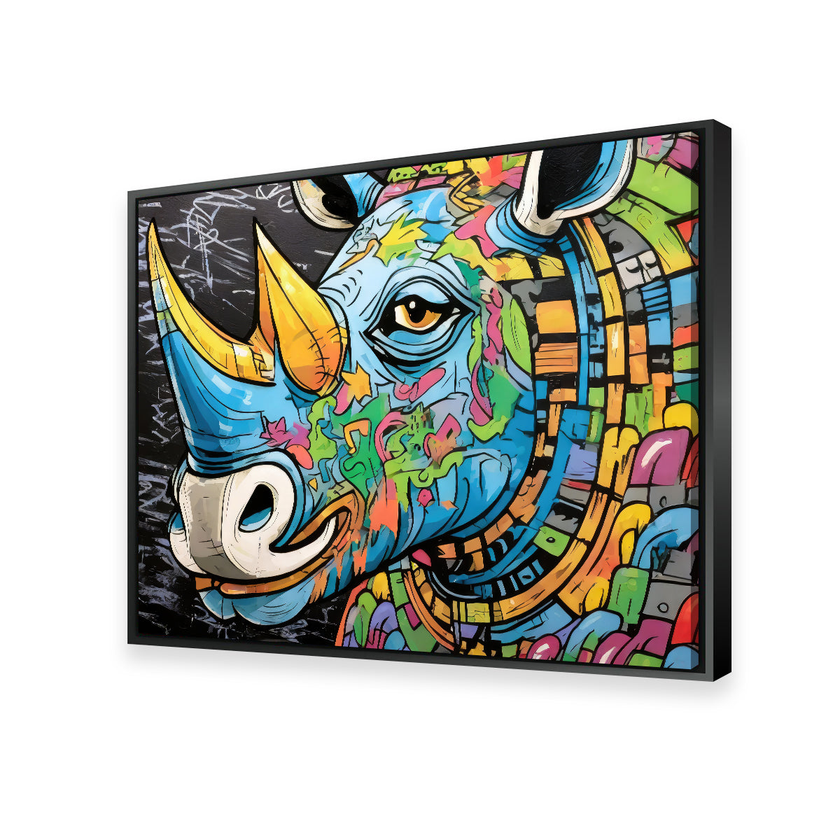 Stunning Rhino Graffiti Wall Art by Stephen Chambers