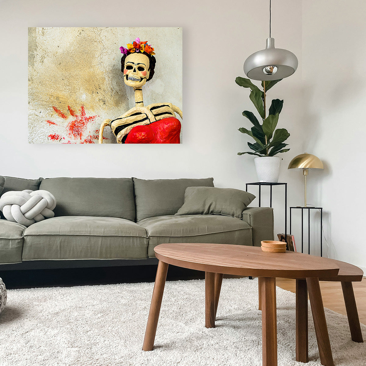 Stunning Day of the Dead Catrina Skeleton Wall Art for Home Decor
