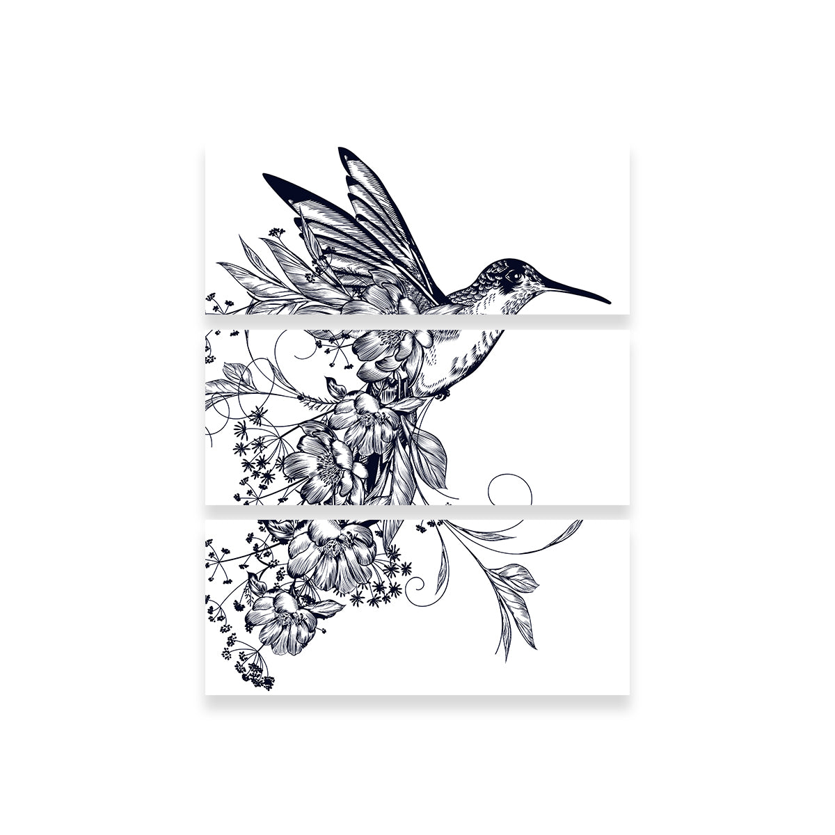 Exquisite Hummingbird and Flower Wall Art for Elegant Decor