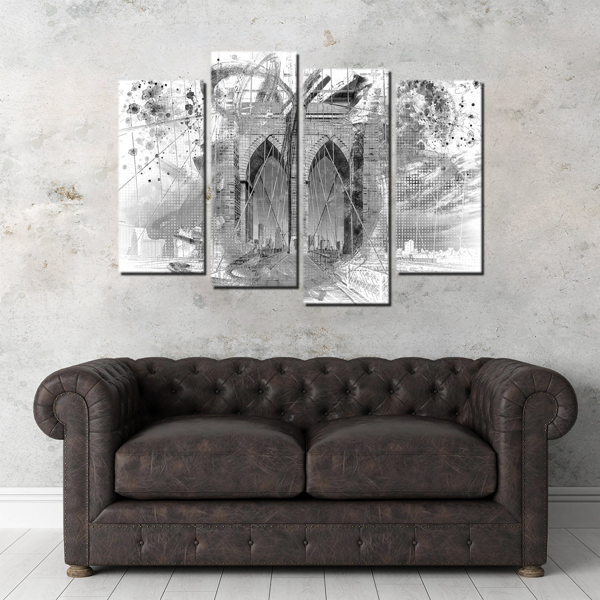 Stunning City Art Brooklyn Bridge Wall Art by Melanie Viola