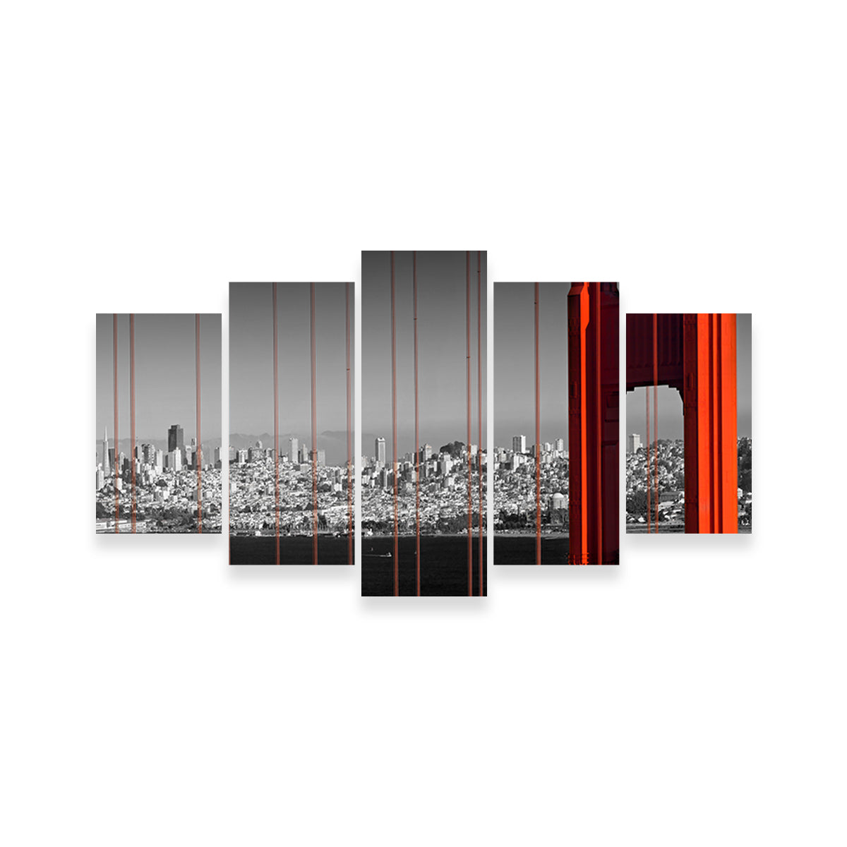 Stunning Golden Gate Bridge - Panoramic Downtown View Wall Art by Melanie Viola