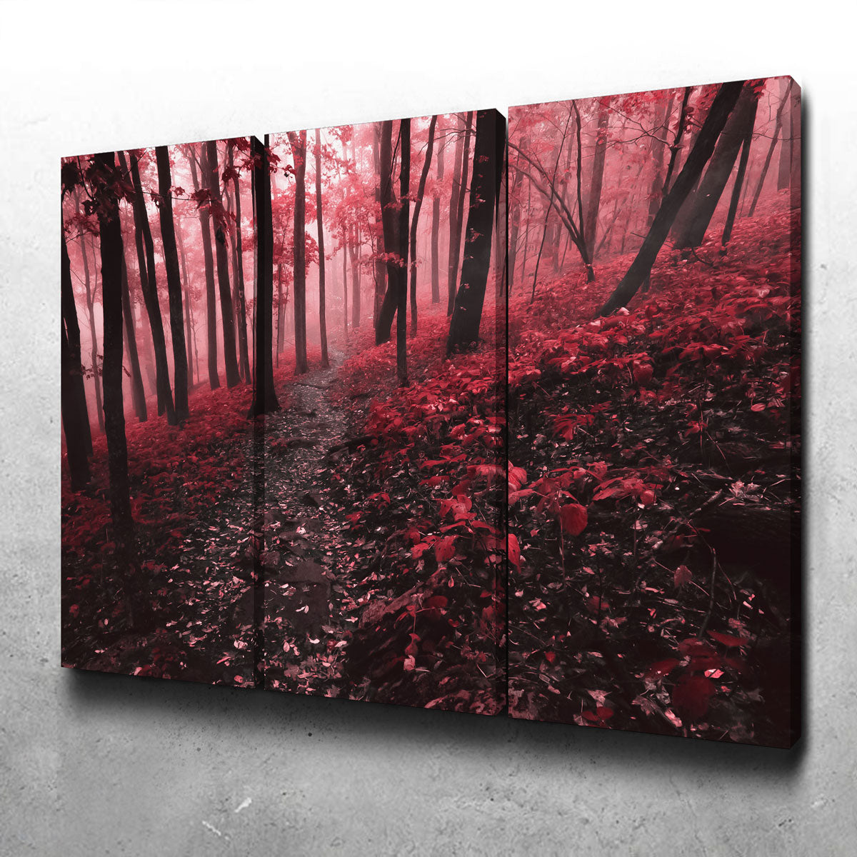 Stunning Red Forest Wall Art by Lucas Moore