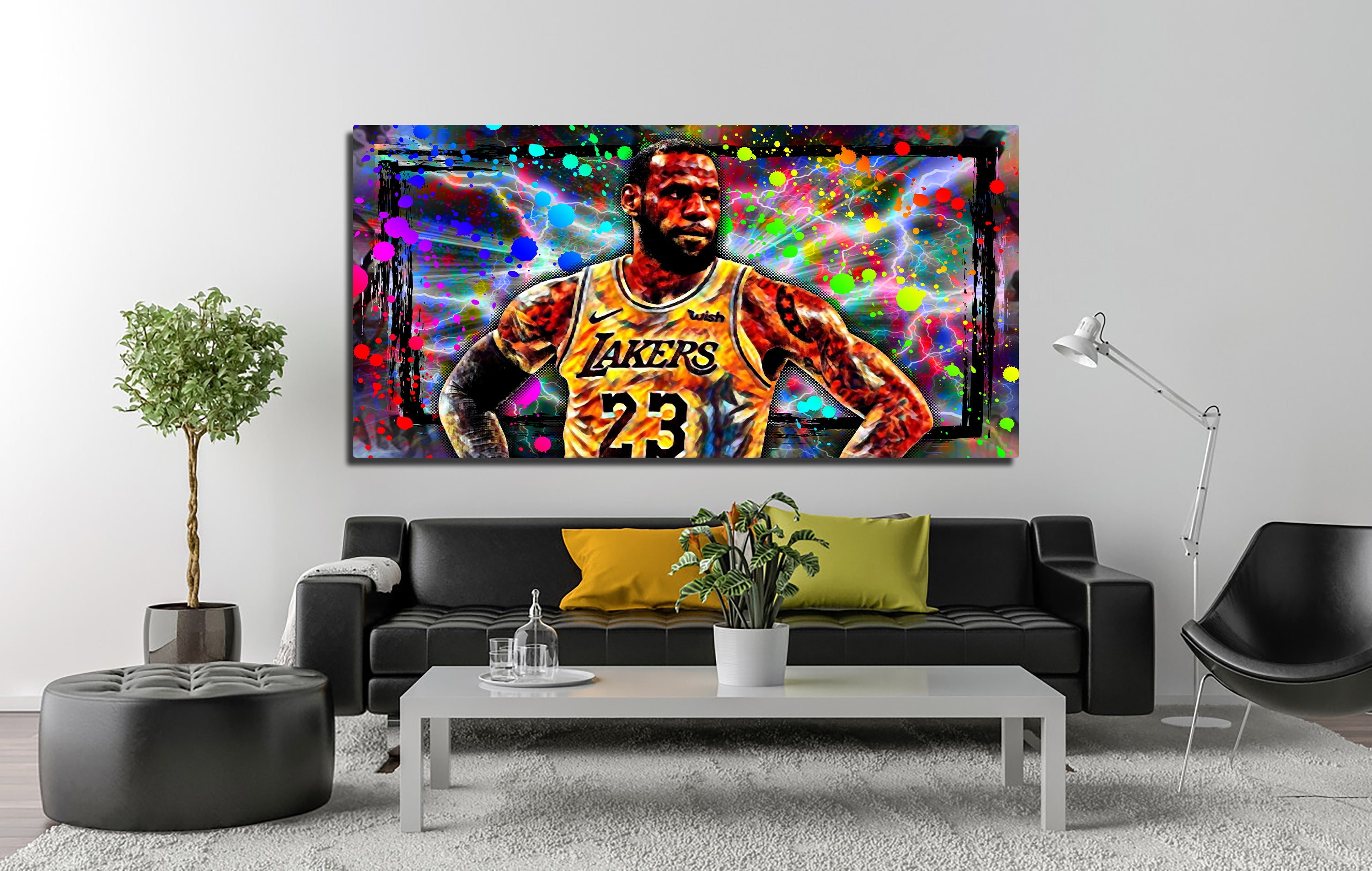 Stunning Abstract LBJ Panoramic Wall Art for Modern Decor