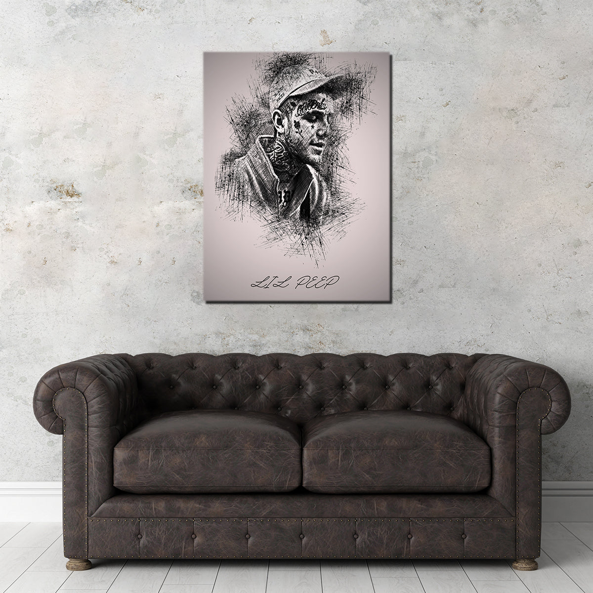 Stunning Lil Peep Sketch Wall Art for Bedroom Decor