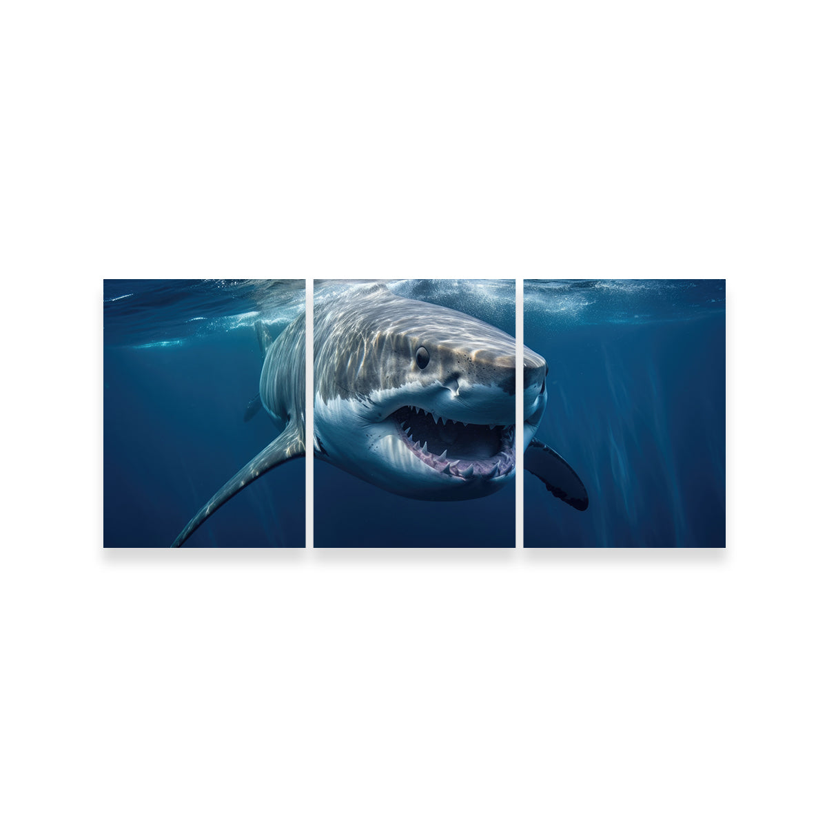 Stunning Great White Close - up Wall Art for Striking Home Decor