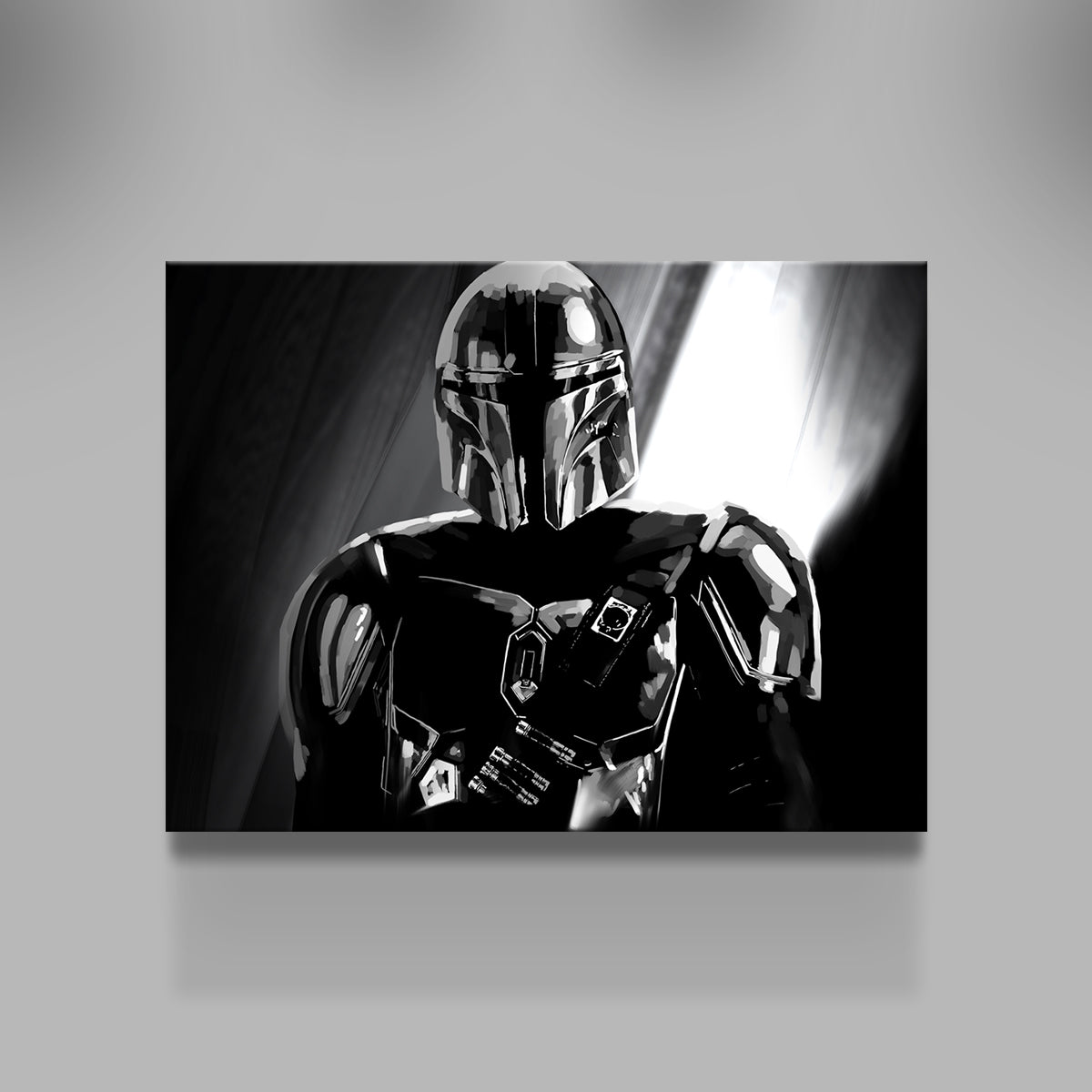 Stunning Grayscale Bounty Hunter Wall Art by Andy Brackpool