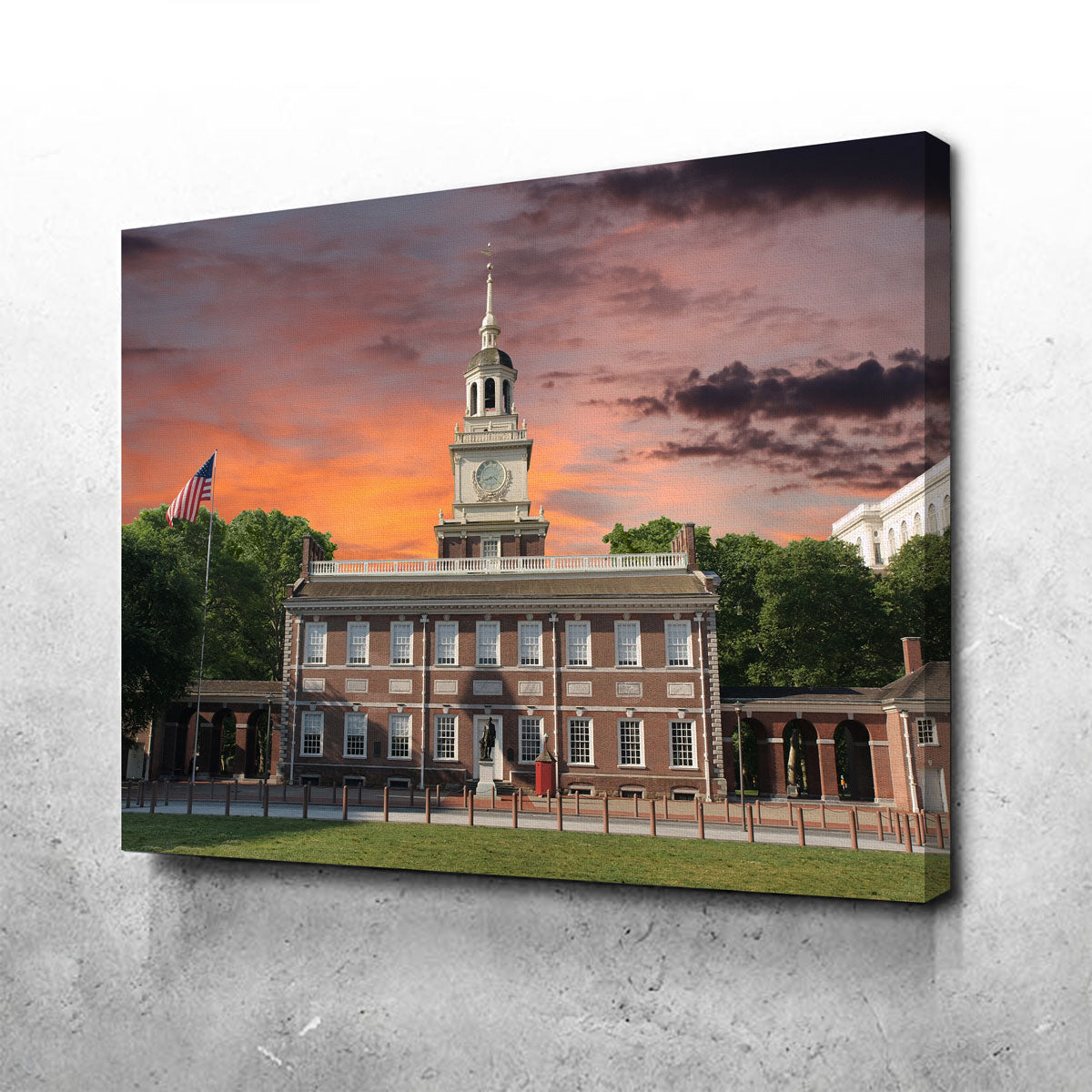 Stunning Independence Hall Sunset Wall Art for Your Home Decor
