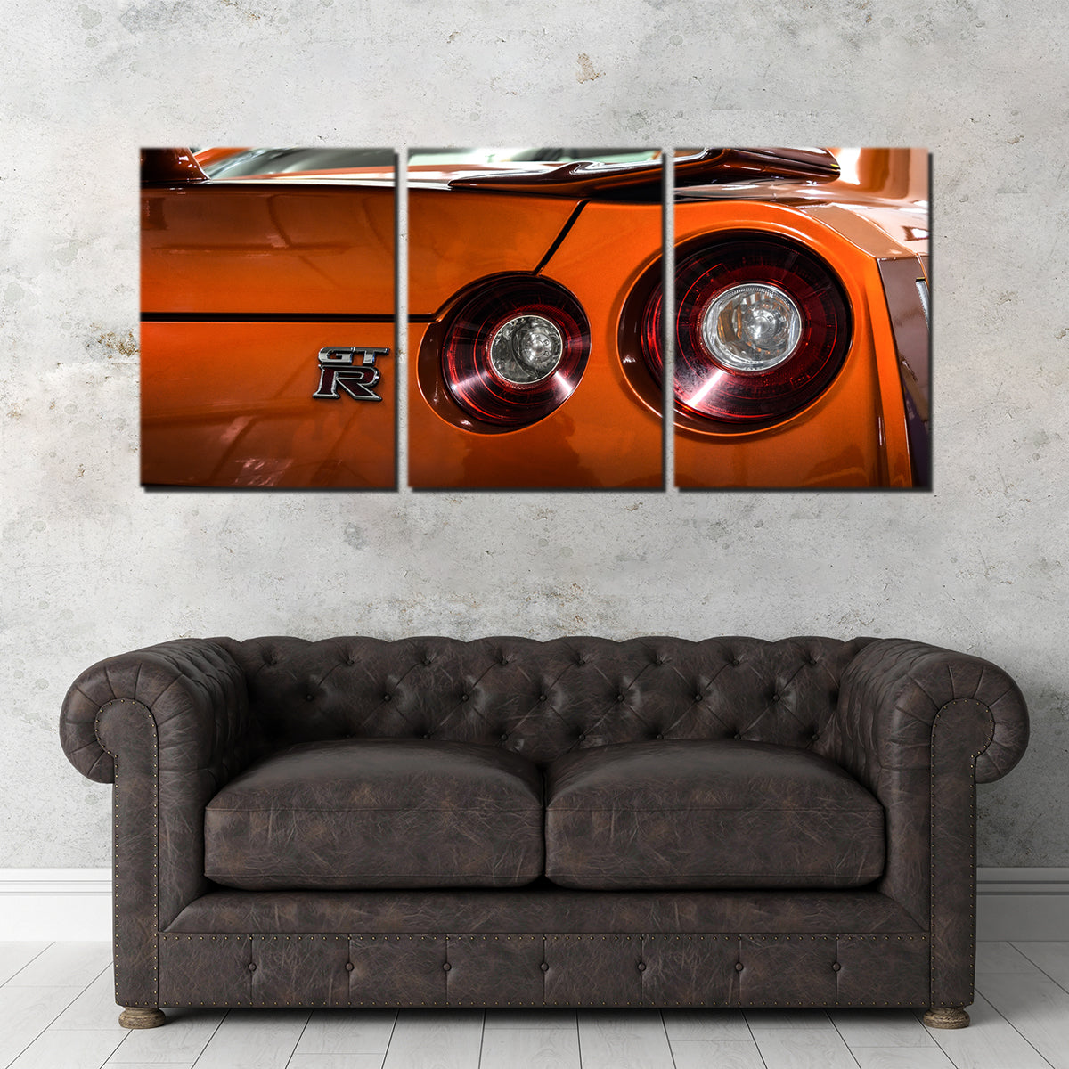 Stunning Orange Nissan GTR 3 Wall Art for Car Enthusiasts