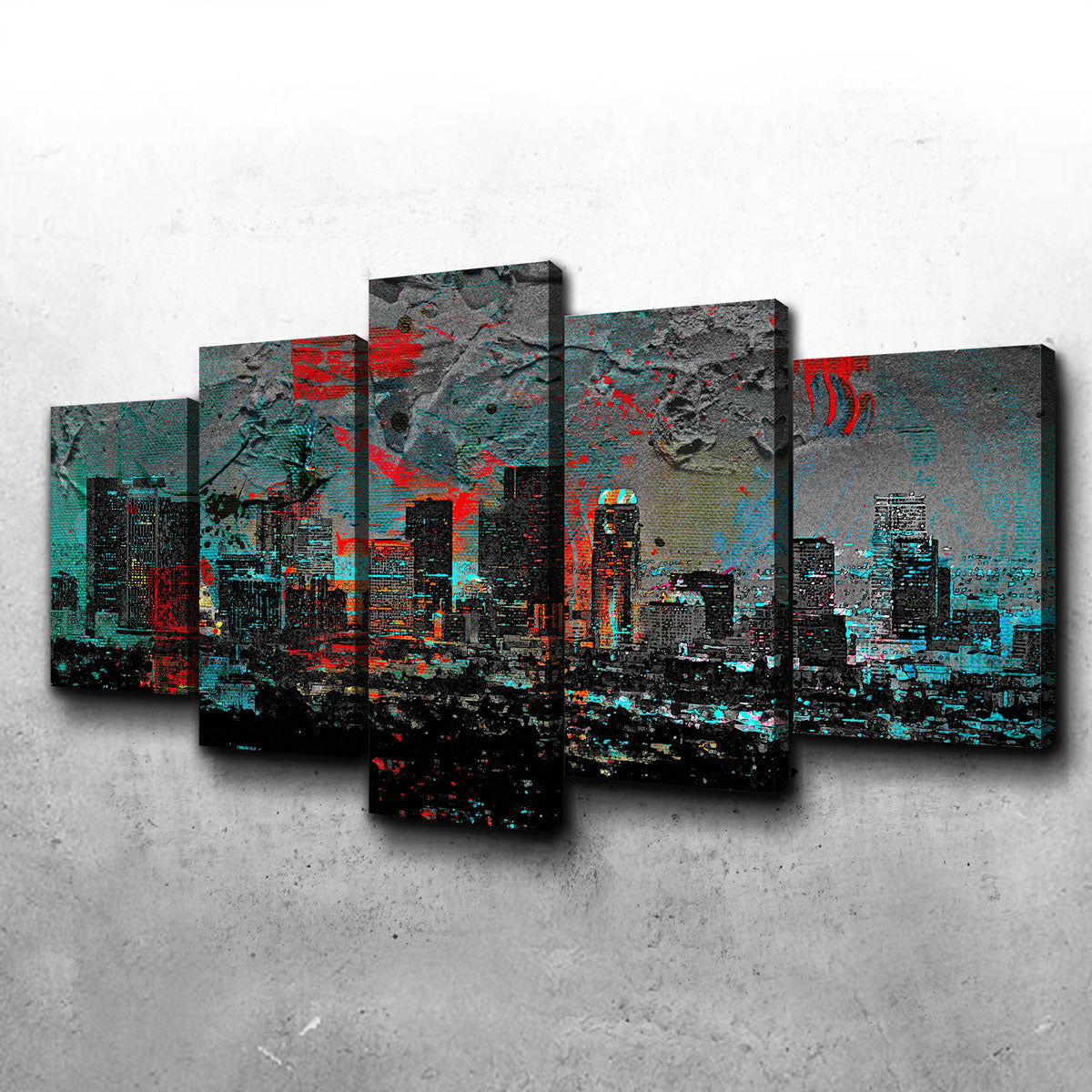 Stunning Abstract Los Angeles Skyline Wall Art for Home Decor