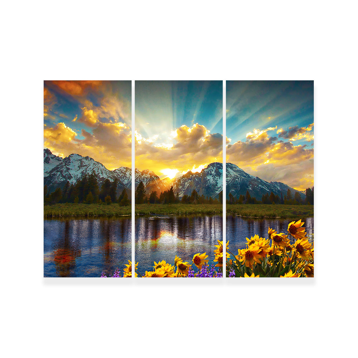 Stunning Grand Tetons Sunset Wall Art for Home Decor