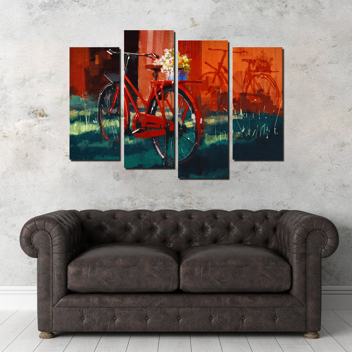 Exquisite Vintage Bicycle Wall Art Painting
