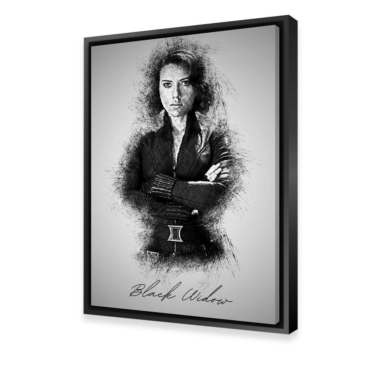 Stunning Black Widow Sketch Wall Art for Home Decor