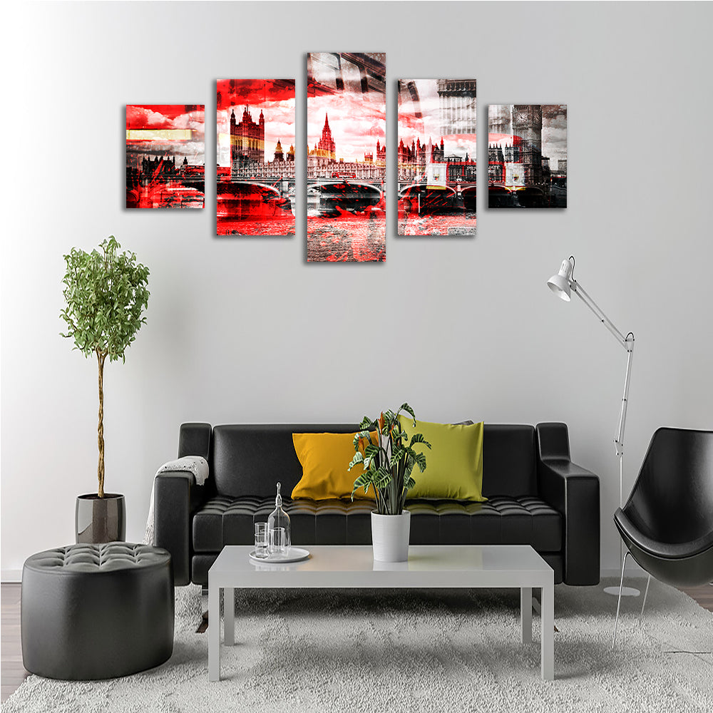 Stunning City Art LONDON Red Bus Composing Wall Art by Melanie Viola