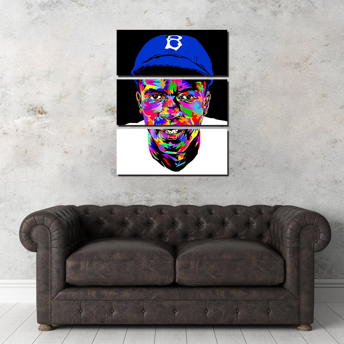 Authentic Jackie Robinson Inspiring Wall Art for Sports Enthusiasts