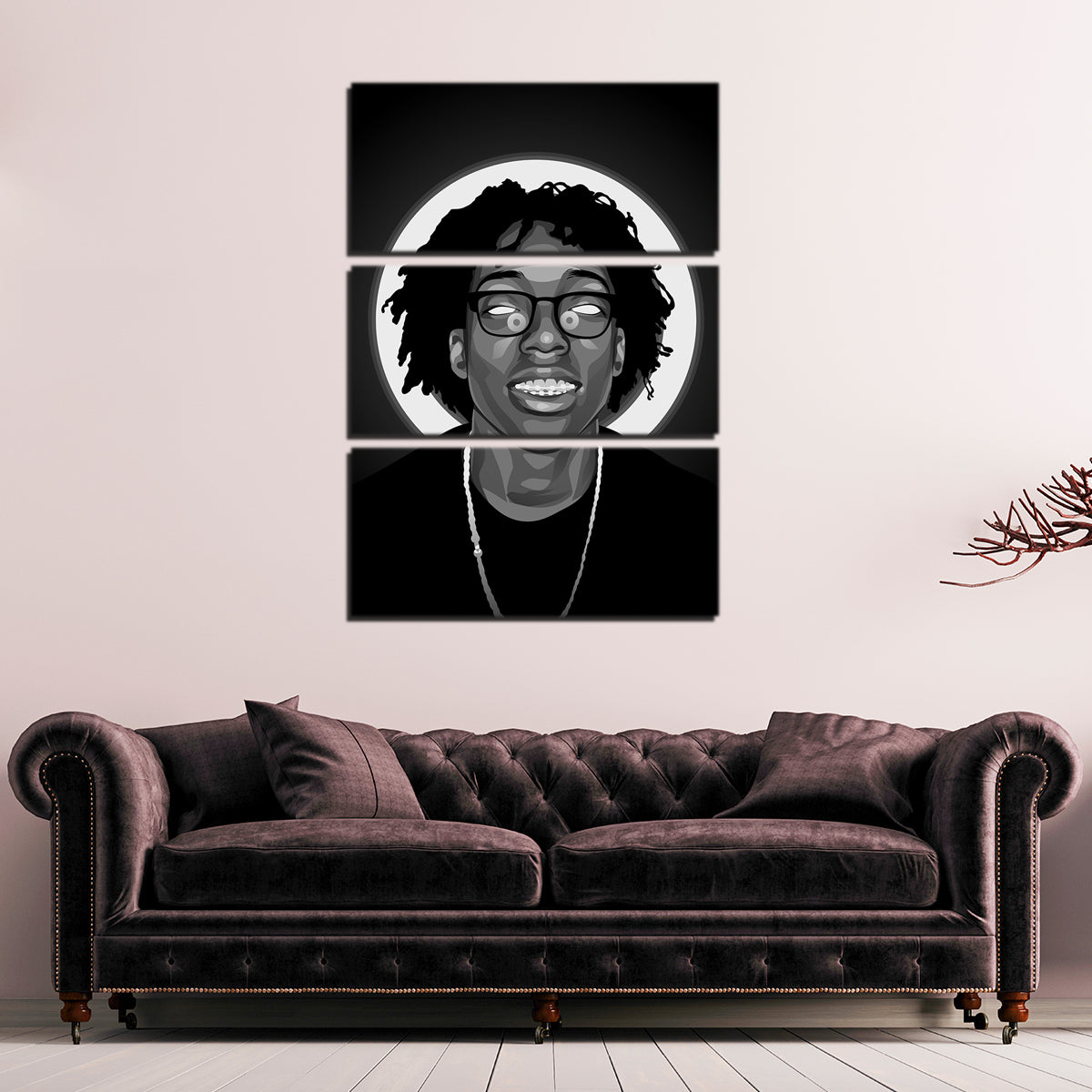 Eye - catching Grayscale Lil Tecca Wall Art for Your Space