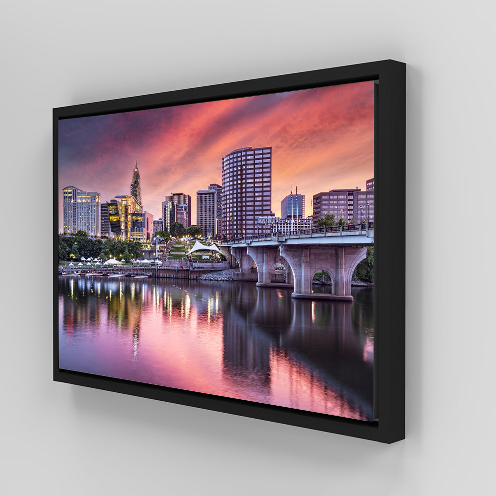 Stunning Hartford Skyline Wall Art - Museum Quality Canvas Print
