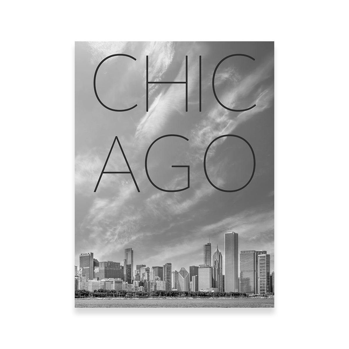 Stunning Chicago Skyline Text Wall Art by Melanie Viola